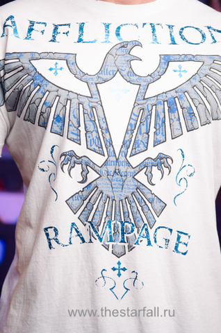 Affliction | Футболка мужская Rampage Army White Signature Series A2954W принт спереди