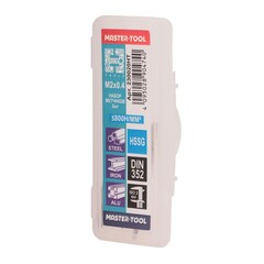 Метчик М 2,0х0,4 (Комплект 3шт) DIN352 HSS-G 6h 36мм a=2,1 H-Tools 230020HT