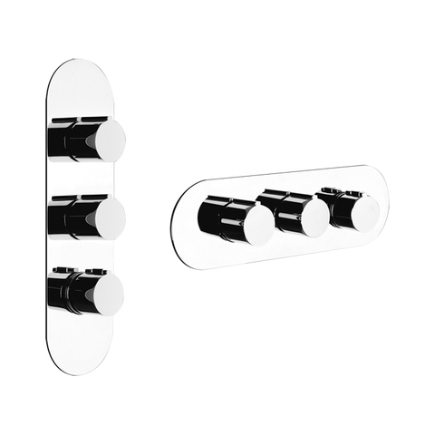 Gessi Tondo Welliness 43064#031 Внешняя часть встраиваем. термостатического смесителя , подкл на 3/4,с гориз/вертик установкой на 2 выхода, цвет хром