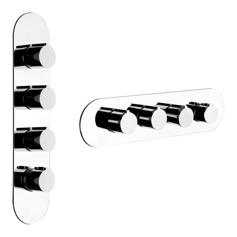 Gessi Tondo Welliness 43066#031 Внешняя часть встраиваем. термостатического смесителя , подкл на 3/4,с гориз/вертик установкой на 3 выхода, цвет хром