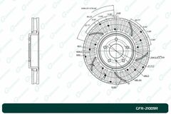 Диск тормозной перфорированный вентилируемый G-brake GFR-21009R правый