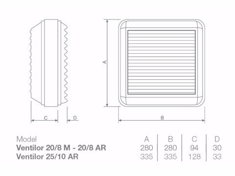 Оконный вентилятор O.ERRE Ventilor 20/8 M