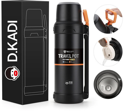 Картинка термос Dkadi KD9059-2.5 Black - 12