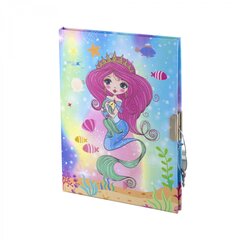 
          Записная книжка в футляре 19,0 см * 18,0 см , 7БЦ, Alingar, ламинация, замочек, ручка, 48 л., клетка, "Нежная русалка", голубой