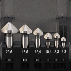 Набор зенковок 90° 6,3-20,5мм 3z HSS-G 6шт H-Tools 741806HT
