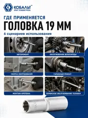 Головка торцевая глубокая КОБАЛЬТ 1/2