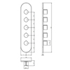 Gessi Tondo Welliness 43068#031 Внешняя часть встраиваем. термостатического смесителя , подкл на 3/4,с гориз/вертик установкой на 4 выхода, цвет хром