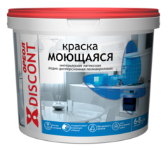 Краска для стен и потолков полиакриловая Ореол Дисконт моющаяся матовая белая
