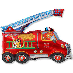 Шар F Мини-фигура, Пожарная машина, 14''/34 см, 5 шт.
