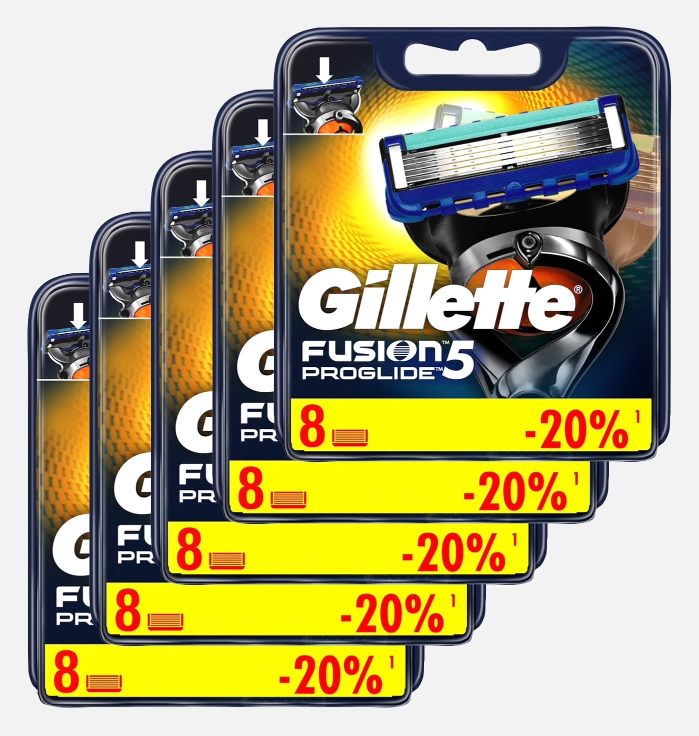 Fusion 5 Proglide комплект (5х8) 40шт. (Цена за 1 пачку с учетом скидки 12% - 1646р.)
