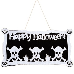 Баннер фетровый, Happy Halloween, Черепа, 46*22 см, 1 шт.