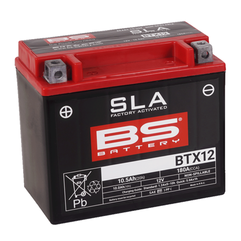 BTX12 (FA) Аккумулятор BS SLA, 12В, 10 Ач, 180 А 150x87x130, прямая ( +/- )
