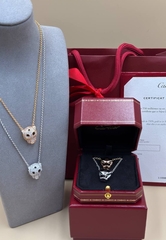 Колье цепочка с подвеской голова ПАНТЕРЫ коллекция PANTHERE в обсыпке rose/white VGOLD