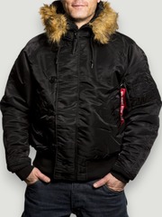 Куртка короткая зимняя Alpha N-2B Flight Jacket (черная - black)