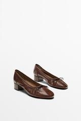 Massimo Dutti Балетки на каблуке, коричневый