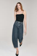 ZARA ДЖИНСЫ TAPERED С ВЫСОКОЙ ПОСАДКОЙ — ZW COLLECTION, ИНДИГО