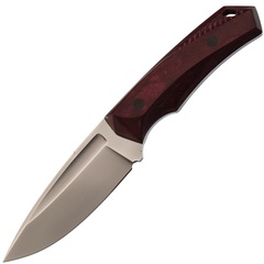 Фото Нож Pocket Wolf Мини Тактик с долом, сталь AUS10Co, рукоять микарта, красный