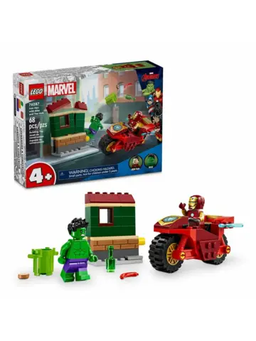 Конструктор Marvel 76287 Железный человек с байком и Халк