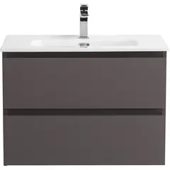 BelBagno KRAFT-700-2C-SO-GSO База под раковину подвесная с фрезерованными ручками по всей длине фасада с двумя выкатн. ящ., Темно-Серый Мат.,700x455x500 фото