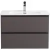 BelBagno KRAFT-700-2C-SO-GSO База под раковину подвесная с фрезерованными ручками по всей длине фасада с двумя выкатн. ящ., Темно-Серый Мат.,700x455x500