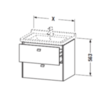 Duravit Brioso BR414404949 Тумба под раковину 1220x469х563 мм, с 2 выдвижными ящиками, цвет графит матовый 49 (для 033213)