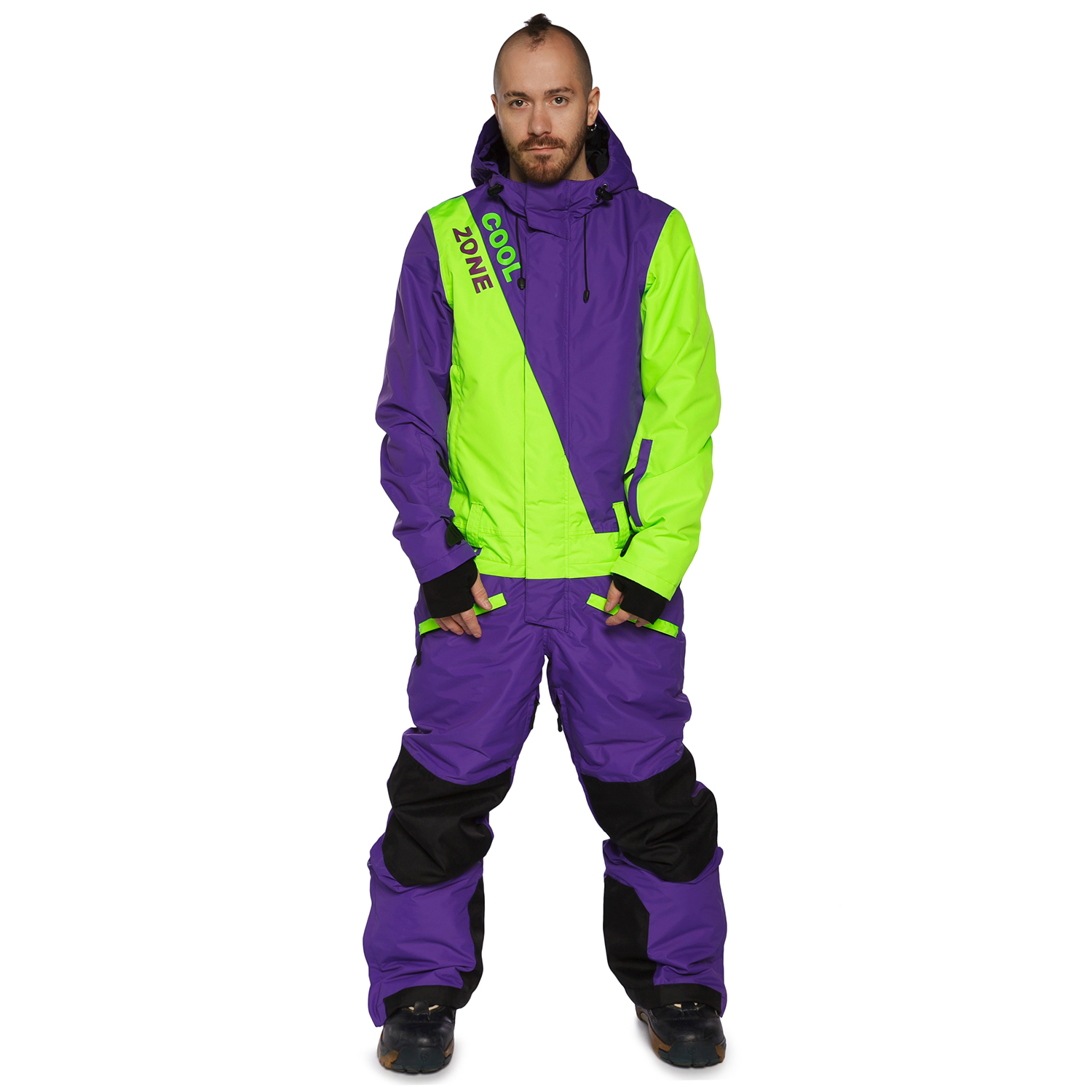 Сноубордический комбинезон COOL ZONE SNOWBOARD мужской фиолет-лайм