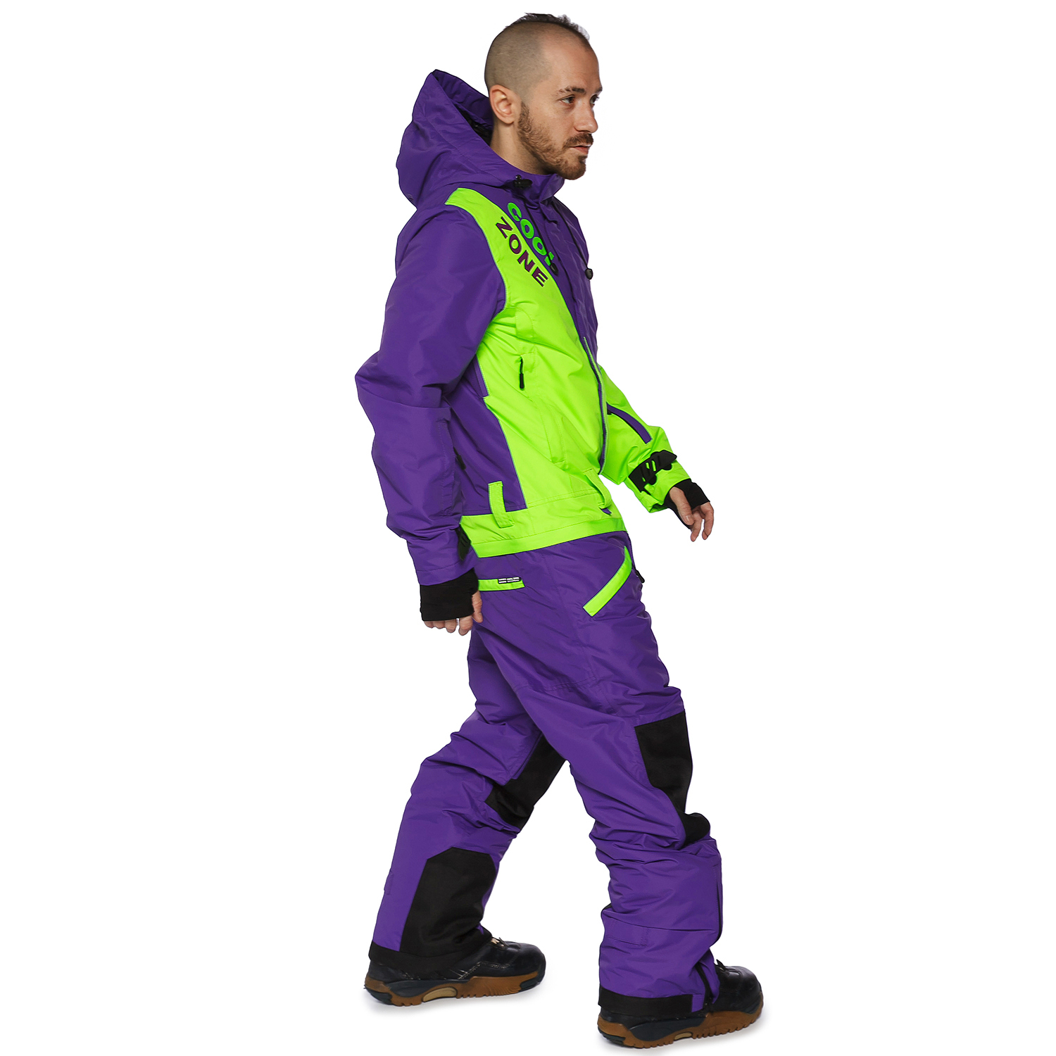 Сноубордический комбинезон COOL ZONE SNOWBOARD мужской фиолет-лайм - 4