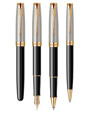 Ручка перьевая Parker Sonnet Royal Fougère SE19 Black & Silver GT (2107110)