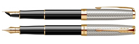 Ручка перьевая Parker Sonnet Royal Fougère SE19 Black & Silver GT (2107110)