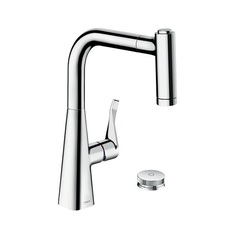 Hansgrohe 73805000 Смеситель для кухни с выдвижным изливом и лейкой фото