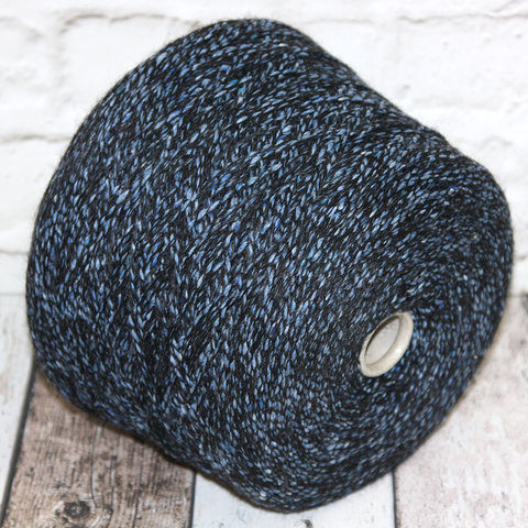 Смесовка с альпакой и мериносом SOFT TWEED 150  сине-черный