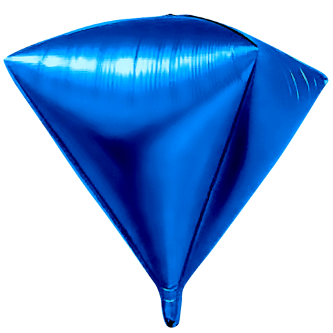 Шар К Алмаз 3D, 27''/69 см, Синий, 1 шт.