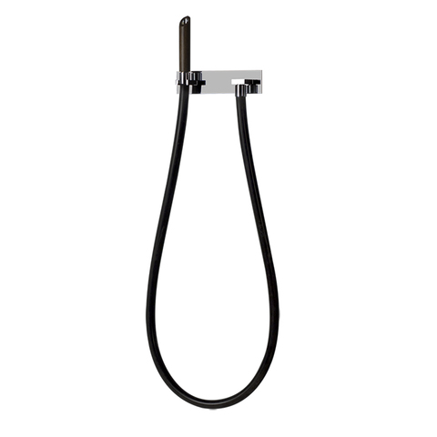 Gessi Water Tube Kneip 32961#031 Душ с деревянной лейкой, черный. Версия с удаленным управлением, держателем для лейки и выводом воды, цвет хром
