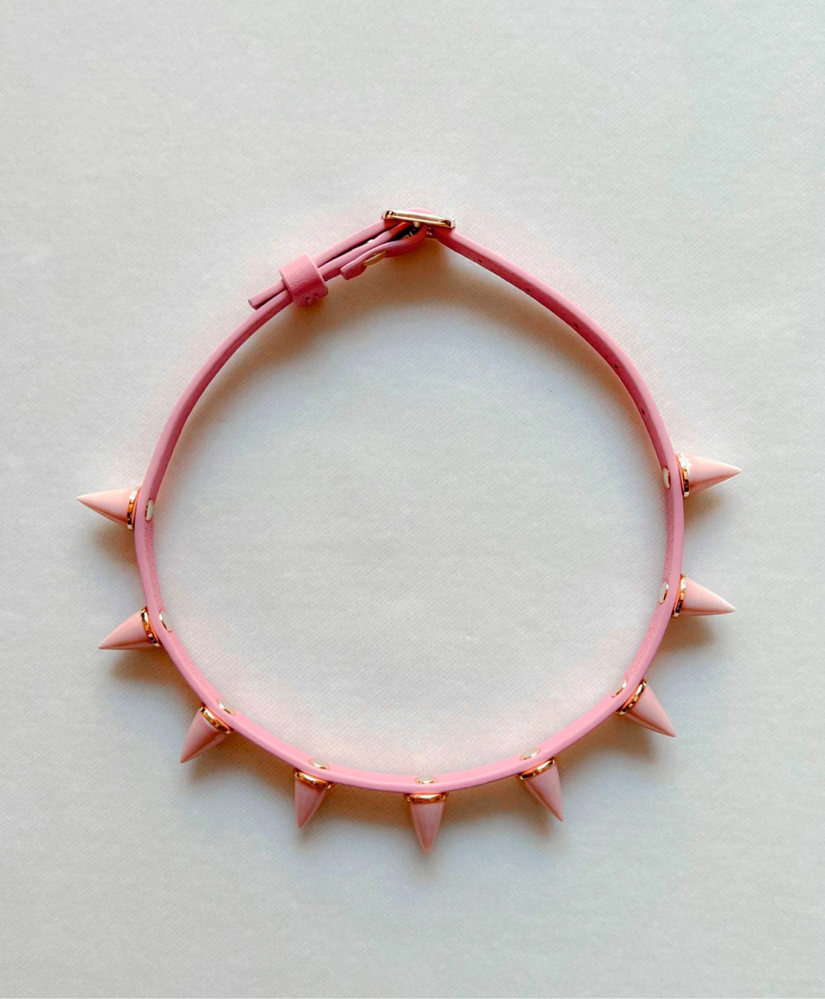 Чокер MINI SPIKE LEATHER PINK