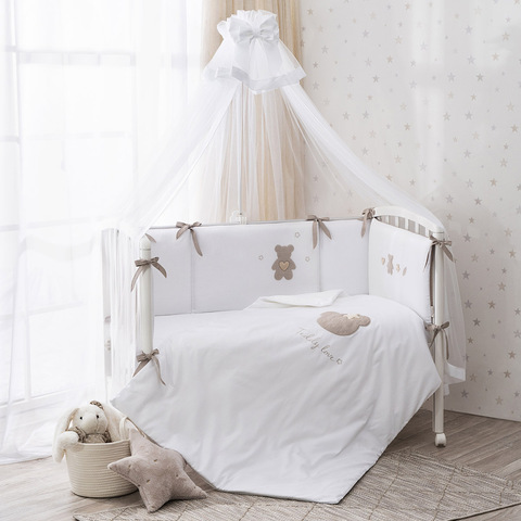 Комплект белья для классической кроватки Teddy Love 6 предметов цвет песочный