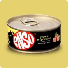 ENSO консервы для котят паштет с курицей и брокколи 100г
