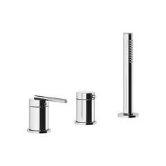 Gessi Ingranaggio 63547#031 Смеситель для ванны на 3 отверстия наполнение через слив-перелив, лейка, цвет: хром фото