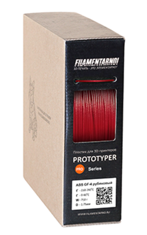 Пластик для 3D-принтера Filamentarno ABS GF-4 рубиновый (750 г)