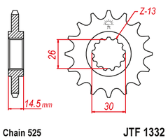 Звезда передняя JTF1332.16RB для Honda VFR800