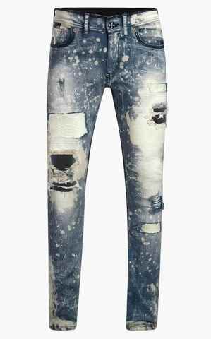 The Saints Sinphony | Джинсы мужские MED BLUE WHITE PYTHON TSG377 перед
