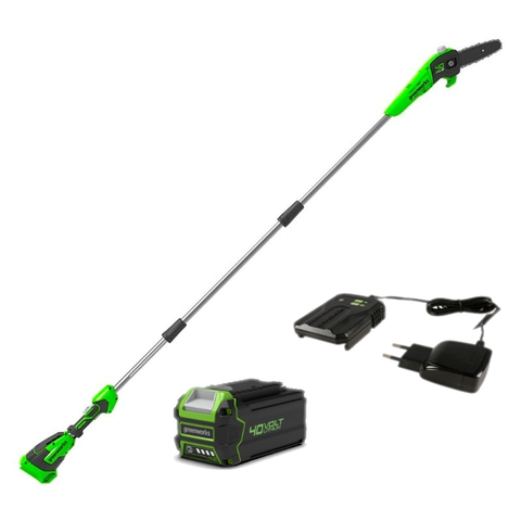 Аккумуляторный сучкорез (высоторез) Greenworks G40PSFK2,1401107UA, 40v, 20 см, АКБ 2 А·ч и ЗУ