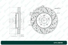 Диск тормозной перфорированный вентилируемый G-brake GFR-20879R правый