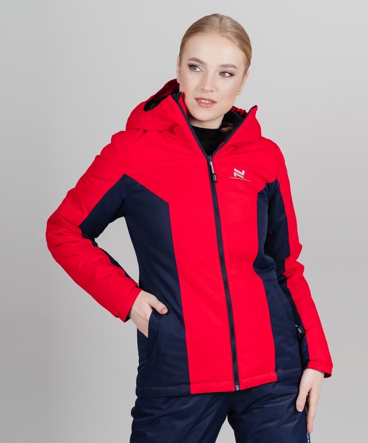 Теплая лыжная куртка женская Nordski Base iris-red