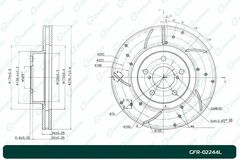 Диск тормозной перфорированный вентилируемый G-brake GFR-02244L левый