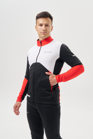 Мужская тренировочная лыжная куртка Nordski Pro 2.0 white-black-red