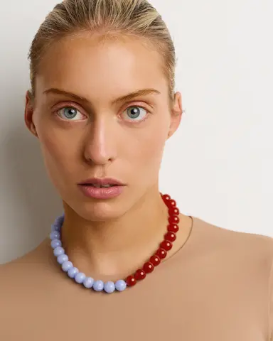 Бусы PIETRE из сердолика и аквамарина