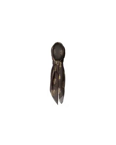 Летиция (Letecia), Косынка из шоколадного шифона с бежевыми цветами