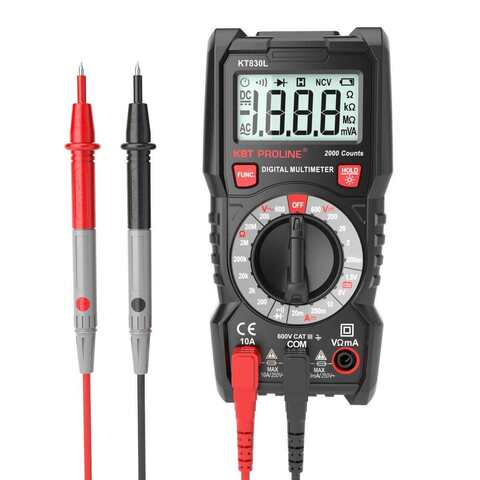 Мультиметр цифровой KT 830L серия PROLINE с основным набором функций и ручным выбором пределов измерений (КВТ)