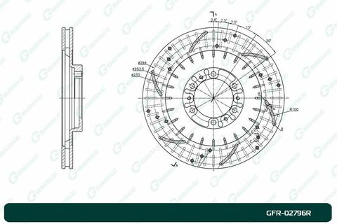 Диск тормозной перфорированный вентилируемый G-brake GFR-02796R правый
