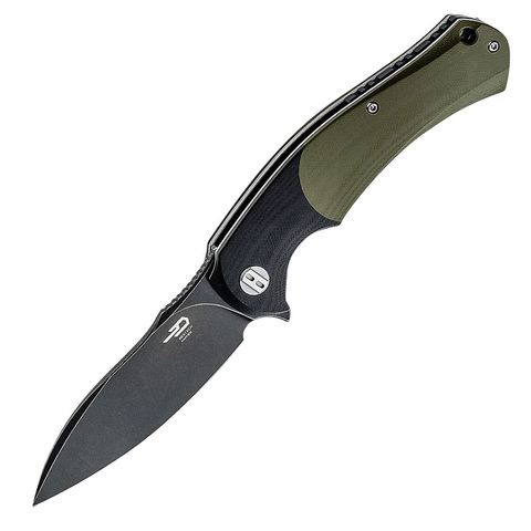 Складной нож Bestech Penguin BG32E, сталь D2, рукоять черно-зелен. G10
